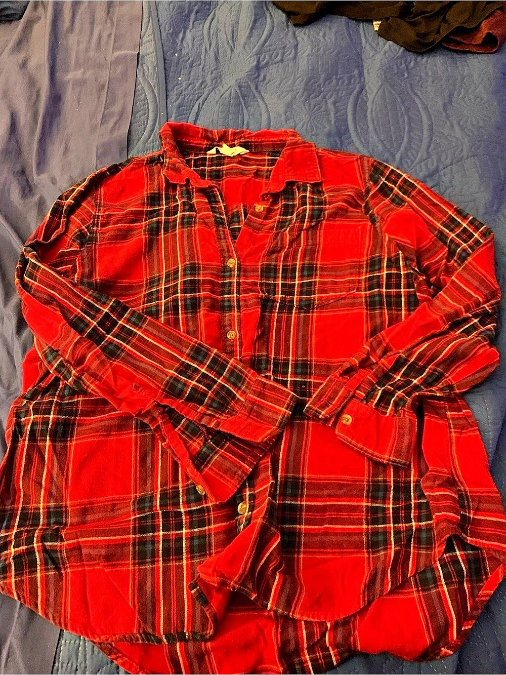 Old Navy The Classic Shirt Red & Black Plaid Jacket Size XL